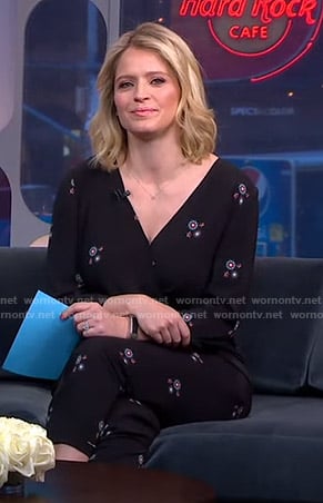 Sara’s black star print jumpsuit on GMA Day