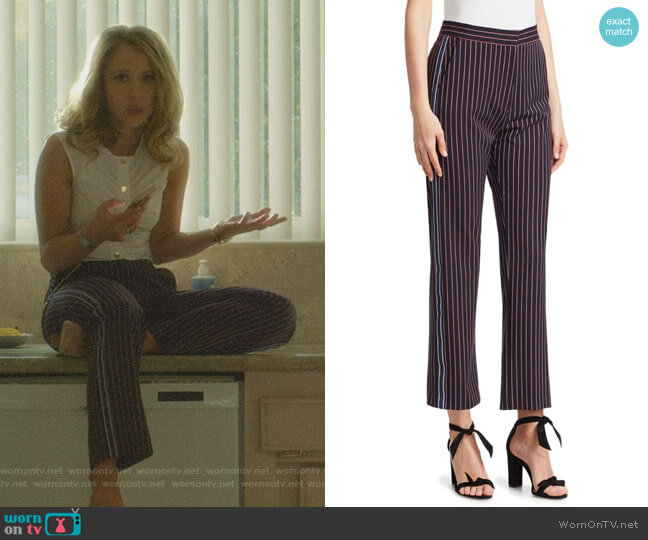 See by Chloe Pinstripe Trousers worn by Veronica Newell (Juno Temple) on Dirty John