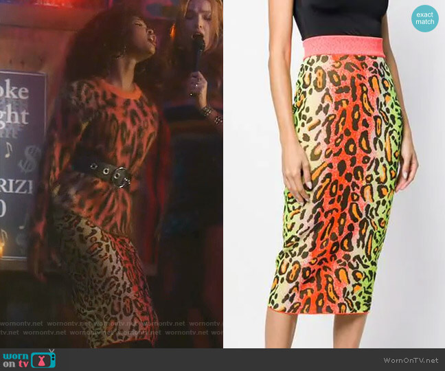 Stella McCartney Leopard Print Skirt worn by Monica Colby (Wakeema Hollis) on Dynasty