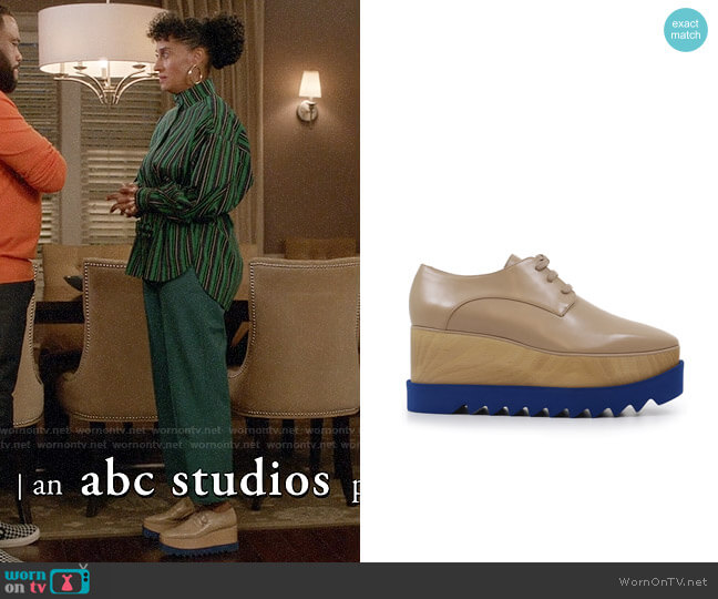 Stella McCartney Elyse Platform Brouges worn by Rainbow Johnson (Tracee Ellis Ross) on Black-ish