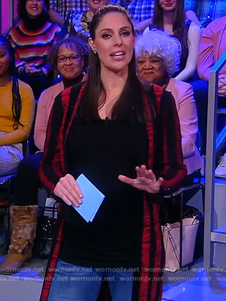 Abby’s black and red striped cardigan on The View