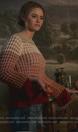 Karolina’s multicolored crochet sweater on Marvel’s Runaways