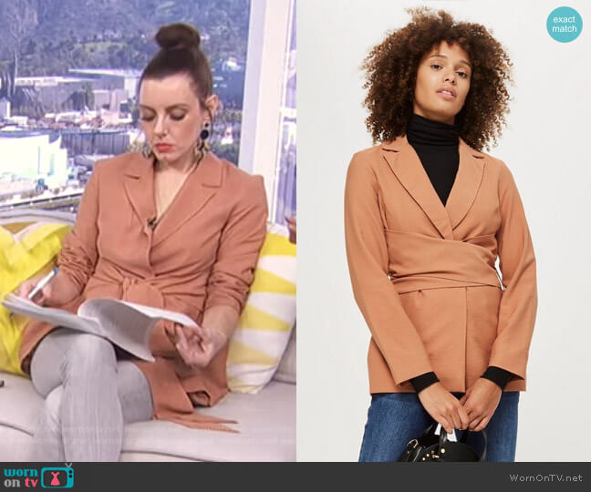 Topshop Wrap Tie Blazer worn by Melanie Bromley on E! News