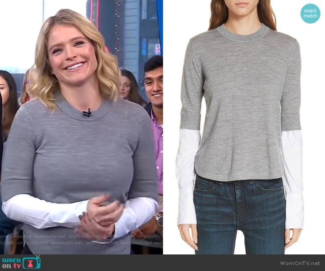 Veronica Beard Roscoe Sweater worn by Sara Haines on Good Morning America