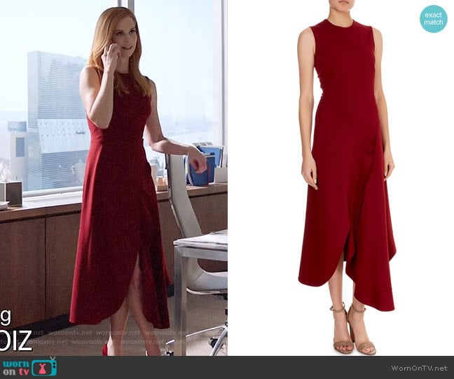 Victoria Beckham Asymmetric-Wave Hem Midi Dress worn by Donna Paulsen (Sarah Rafferty) on Suits