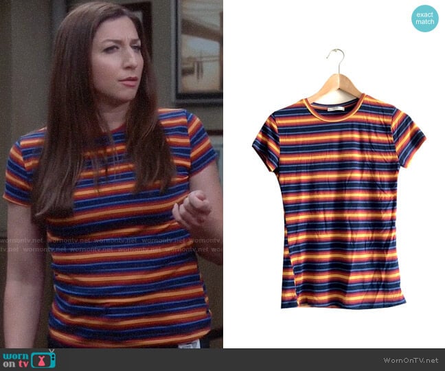 Zara Striped T-shirt worn by Gina Linetti (Chelsea Peretti) on Brooklyn Nine-Nine