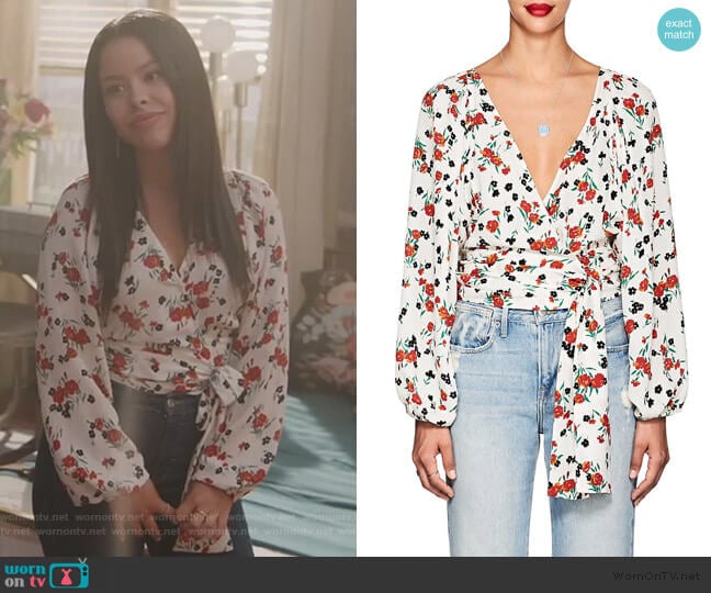 A.L.C. Carla Floral Blouse worn by Mariana Foster (Cierra Ramirez) on Good Trouble