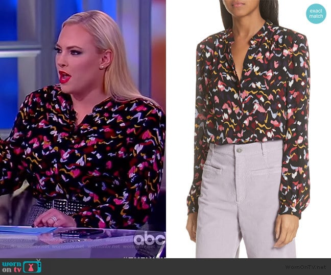 A.L.C. Owens Silk Floral Shirt worn by Meghan McCain on The View