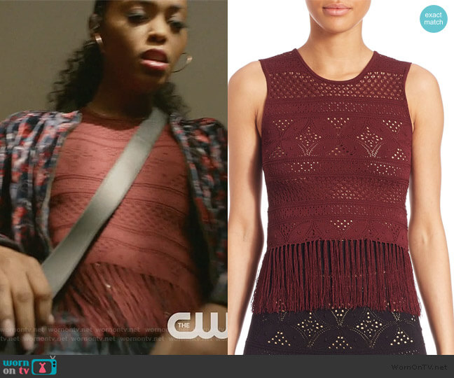 A.L.C. Tucker Fringe Top worn by Anissa Pierce (Nafessa Williams) on Black Lightning