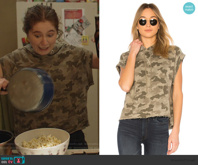 ATM by Anthony Thomas Melillo Hooded Pullover Top worn by Debbie Gallagher (Emma Kenney) on Shameless