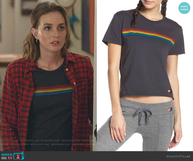 Aviator Nation Rainbow Tee worn by Angie (Leighton Meester) on Single Parents