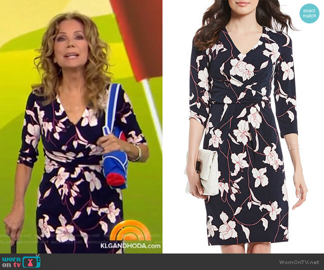 Adrianna Papell Floral Print Crepe Knit Sheath Dress worn by Kathie Lee Gifford on Today