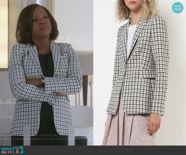 Akris Punto Check Print Blazer worn by Annalise Keating (Viola Davis) on How to Get Away with Murder