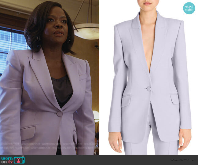 Alexander McQueen Boxy Wool Blend Single-Button Jacket worn by Annalise Keating (Viola Davis) on How to Get Away with Murder