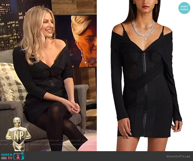 Alexander Wang Lace & Jersey Corset Minidress worn by Morgan Stewart on E! News