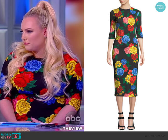 Alice + Olivia Delora Fitted Crew Neck Dress worn by Meghan McCain on The View