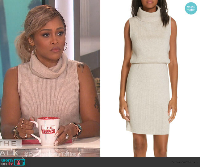 Alice + Olivia Hailee Blouson Sweater Dress worn by Eve on The Talk