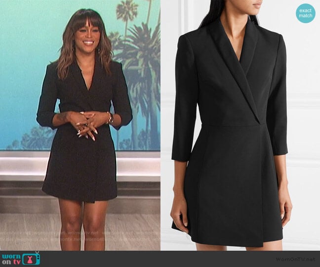 Alice + Olivia Brenda wrap-effect cady mini dress worn by Eve on The Talk