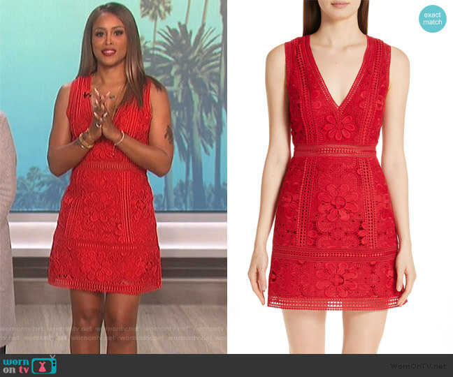 Alice + Olivia Zula Lace Mini Dress worn by Eve on The Talk