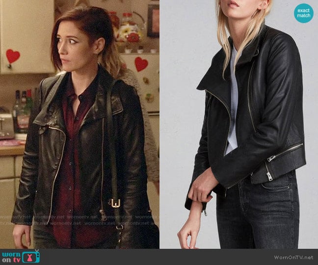 All Saints Bales Leather Biker Jacket worn by Alex Danvers (Chyler Leigh) on Supergirl