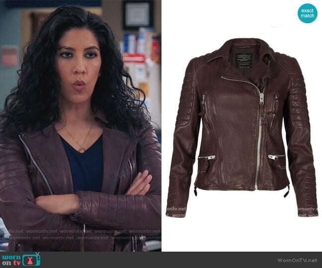 Oxblood leather jacket from All Saints