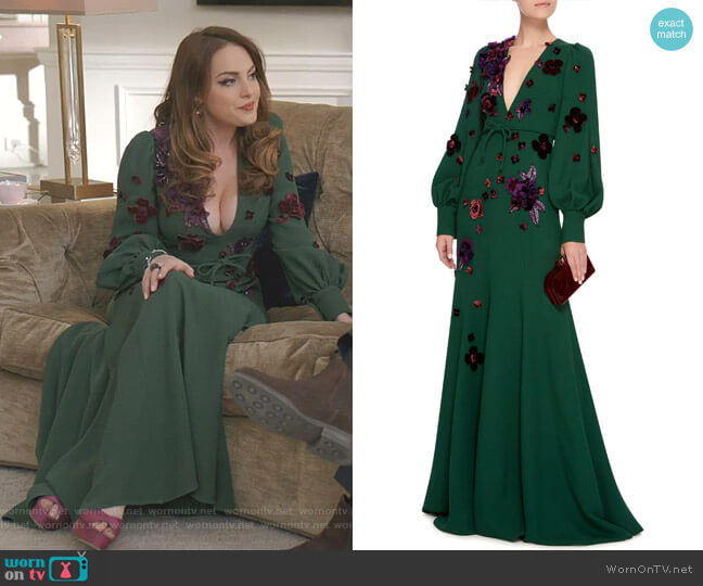 Andrew GN V-Neck Gown worn by Fallon Carrington (Elizabeth Gillies) on Dynasty