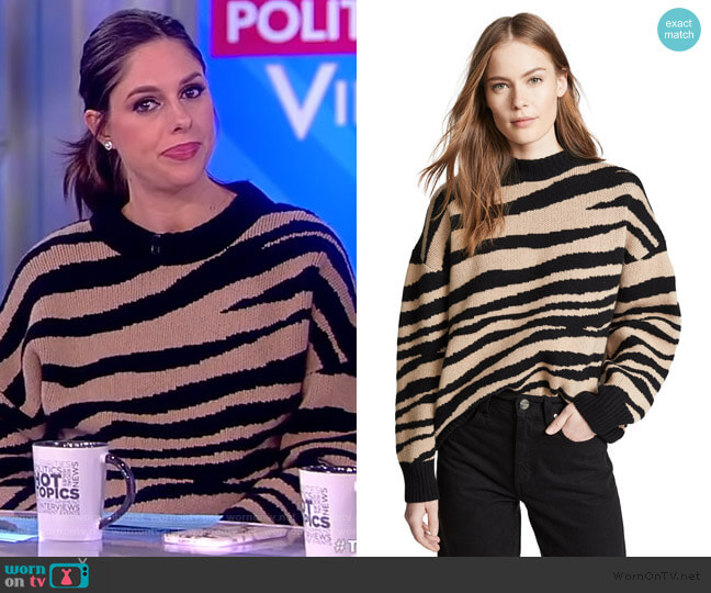 Anine Bing Cheyenne Cashmere Sweater worn by Abby Huntsman on The View