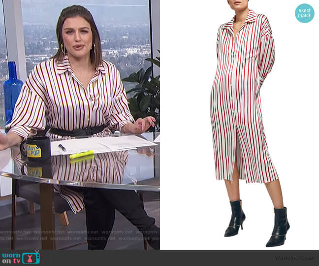 Anine Bing Milly Silk Shirtdress worn by Carissa Loethen Culiner on E! News