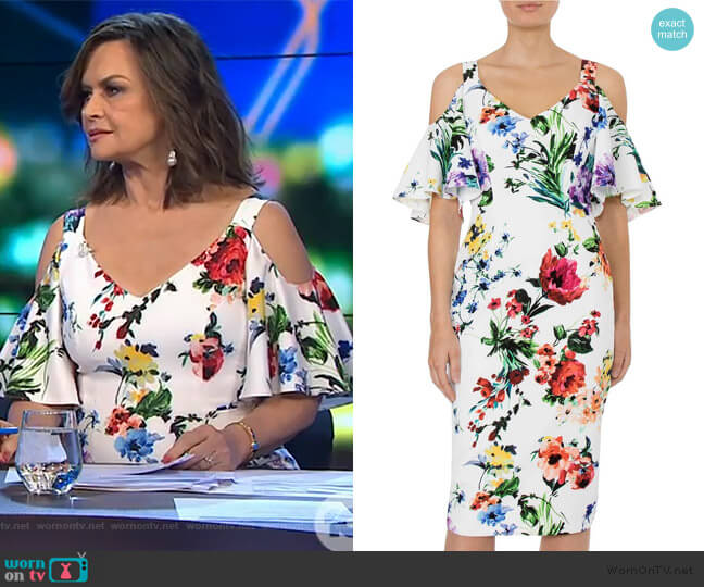Anthea Crawford Botanica Cold Shoulder Dress worn by Lisa Wilkinson on The Project