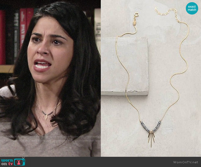 Zerene Necklace from Anthropologie worn by Mia Rosales (Noemi Gonzalez) on The Young and the Restless