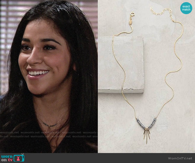Zerene Necklace from Anthropologie worn by Mia Rosales (Noemi Gonzalez) on The Young and the Restless