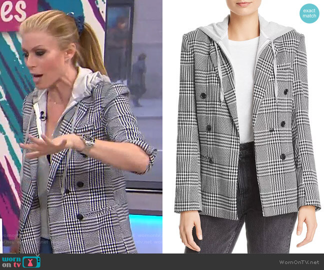 Aqua Layered-Look Houndstooth Blazer worn by Jill Martin on Today
