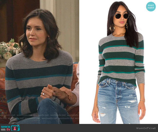 Autumn Cashmere Rugby Stripe Sweater worn by Clem (Nina Dobrev) on Fam