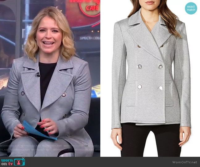 Bailey 44 Windjammer Ponte Peacoat worn by Sara Haines on Good Morning America