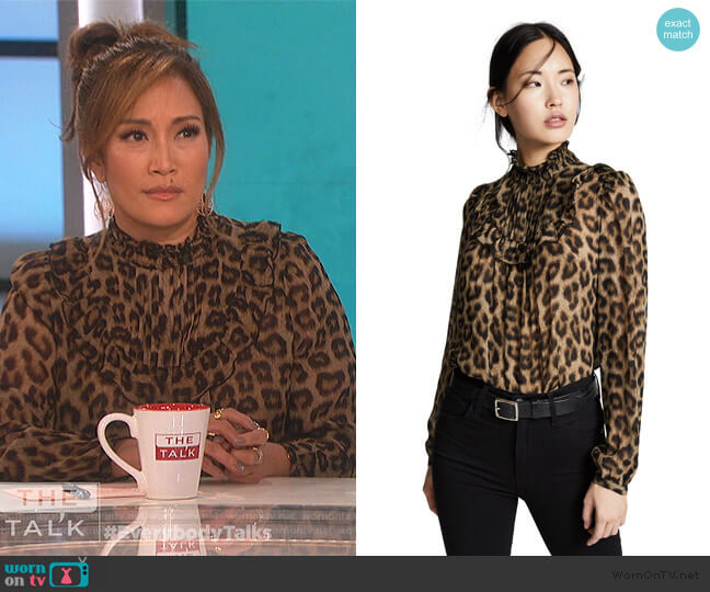 Ba&sh Frida Blouse worn by Carrie Inaba on The Talk