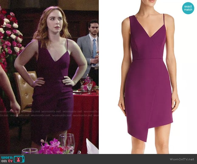 Bcbgmaxazria Micaila Dress in Imperial Plum worn by Mariah Copeland (Camryn Grimes) on The Young and the Restless