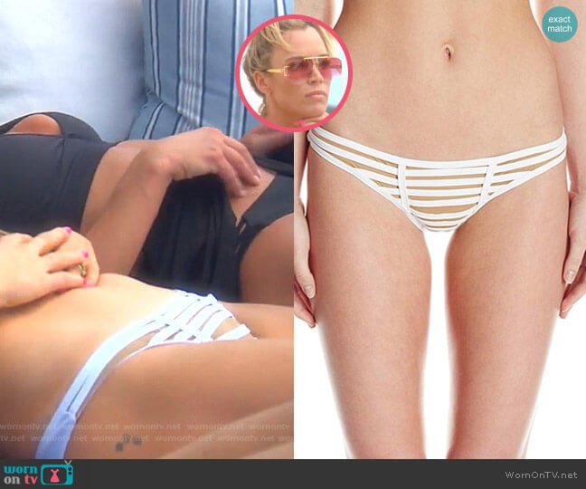 Beach Bunny Hard Summer Skimpy Bikini Bottom worn by Teddi Mellencamp Arroyave on The Real Housewives of Beverly Hills