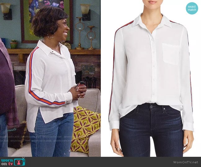 BeachLunchLounge Stripe-Detail Shirt worn by Tina Butler (Tichina Arnold) on The Neighborhood