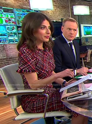Bianna’s red tweed dress on CBS This Morning