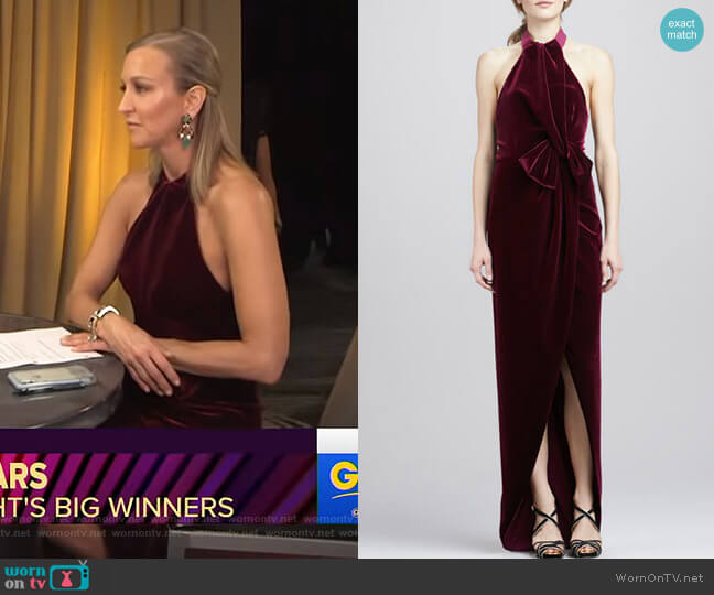 Black Halo Admire Gown worn by Lara Spencer on Good Morning America