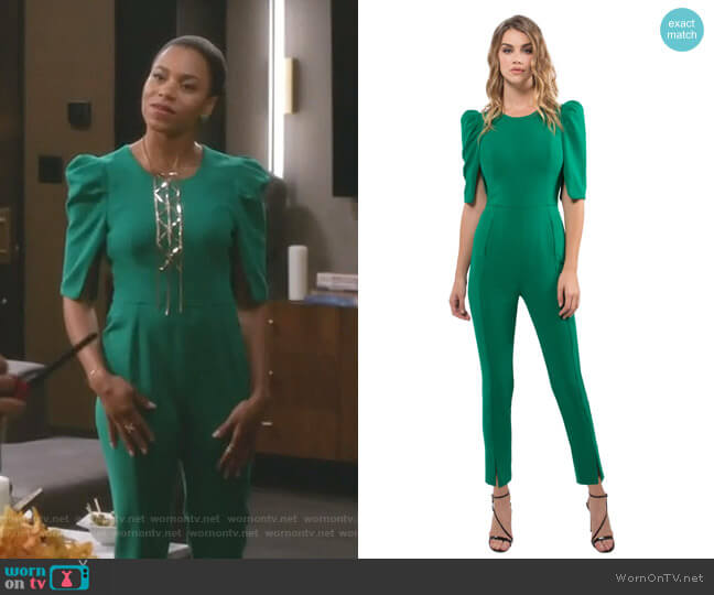 Black Halo Russo Jumpsuit worn by Maggie Pierce (Kelly McCreary) on Greys Anatomy