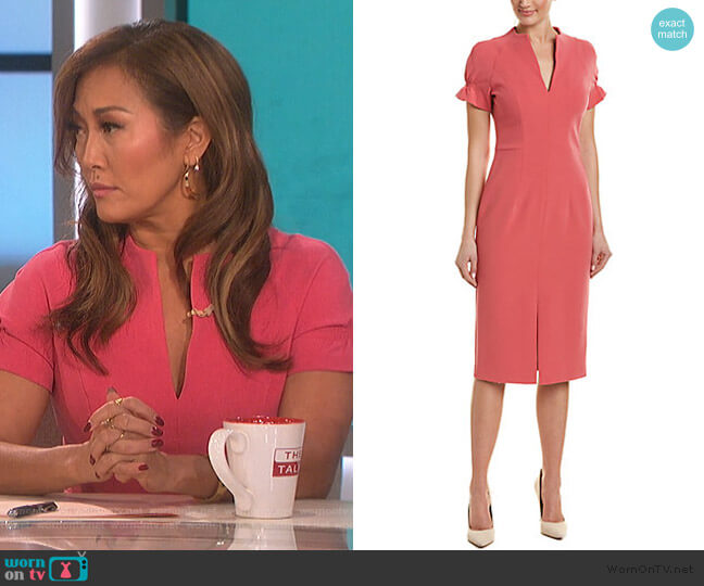 Black Halo Sheath Dress worn by Carrie Inaba on The Talk