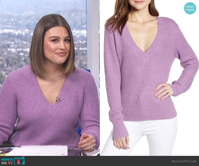 Chelsea28 V-Neck Sweater worn by Carissa Loethen Culiner on E! News