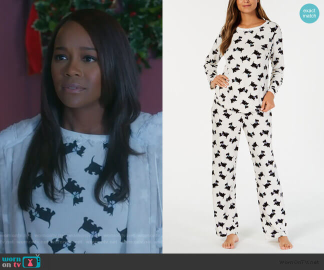 Charter Club Dog Thermal Fleece Pajamas worn by Michaela Pratt (Aja Naomi King) on How to Get Away with Murder