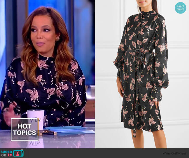 Co Printed silk midi dress worn by Sunny Hostin on The View