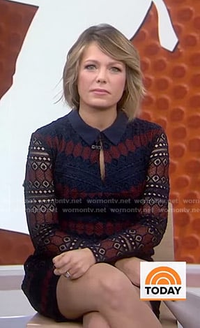 Dylan’s red and navy striped lace dress on Today