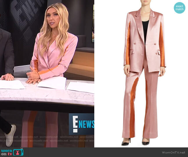 Each X Other Colorblock Satin Blazer worn by Giuliana Rancic on E! News