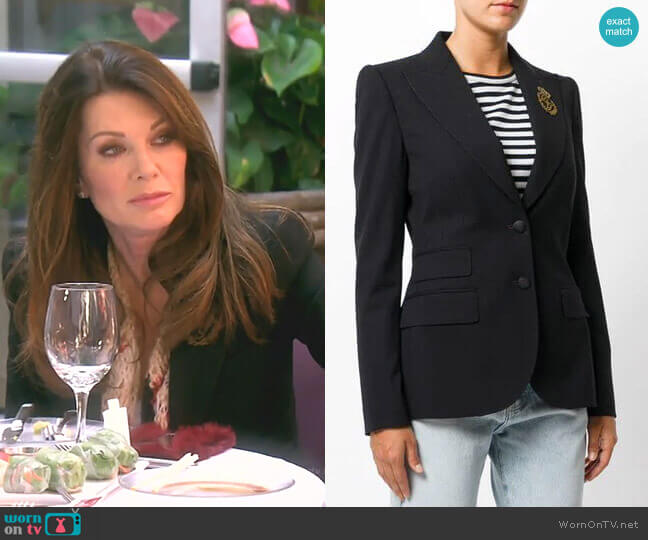 Dolce & Gabbana Embroidered Logo Blazer worn by Lisa Vanderpump on The Real Housewives of Beverly Hills
