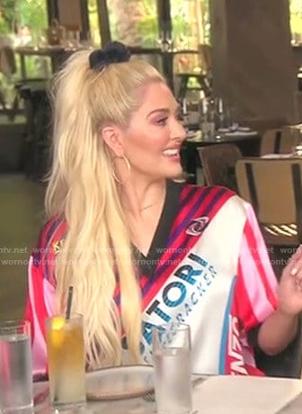 Erika’s pink striped dress on The Real Housewives of Beverly Hills