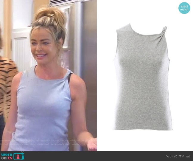 Frame Denim Knot Shoulder Tank worn by Denise Richards on The Real Housewives of Beverly Hills